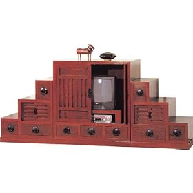Asian Furniture and Home D�cor - 6ft. Japanese Step Tansu Entertainment Center TV Cabinet by ORIENTAL FURNITURE