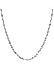 14 Karat White Gold 2-mm Diamond-cut Double Stack Bead Ball Necklace (18 Inch)