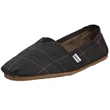  : TOMS Men's Classic Woven Slip-On,Black/Pink Plaid,11 M
