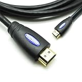 LCS - 3M - Cable HDMI Type D - Micro HDMI vers HDMI - Version 1.4 - 1080p avec Ethernet et 3D - Connecteurs plaqués or - Parfait pour les utilisateurs de tablette graphique, de téléphone portable ou appareil photos numérique munis de la dernière generation de connecteur micro HDMI.