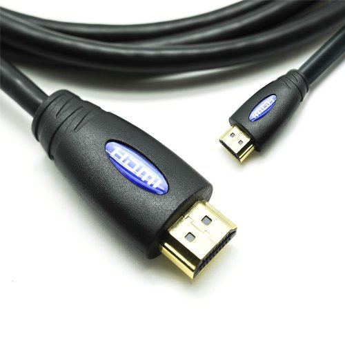 LCS - 3M - Cable HDMI Type D - Micro HDMI vers HDMI - Version 1.4 - 1080p avec Ethernet et 3D - Connecteurs plaqués or - Parfait pour les utilisateurs de tablette graphique, de téléphone portable ou appareil photos numérique munis de la dernière generation de connecteur micro HDMI.