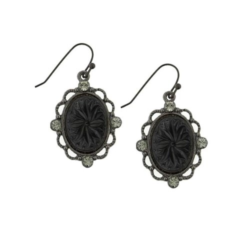 image Buying Guide  Victorian Gothic Black & Diamond Oval Drop Earrings