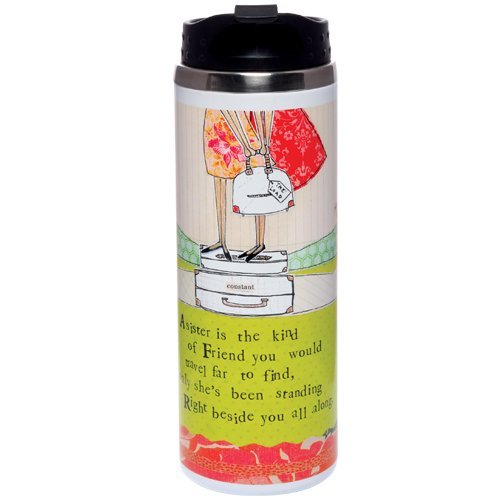 Santa Barbara Design Studio Curly Girl Design, 12-Ounce Double-wall Stainless Steel Travel Mug, A Sister Is The Kind Of Friend