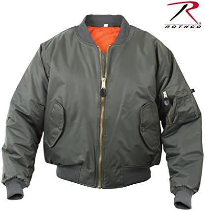 Air Force MA-1 Flight Jacket with ARMY UNIVERSE® Pin (Sage Green, Size Small)