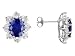 13.85CTW BELLA LUCE TANZANITE SIMULANT WITH WHITE DIAMOND SIMULANT STERLING SILVER EARRINGS