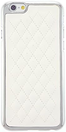 CaseBee® Premium Series - Stylish Quilted PU Leather Back w/ Chrome Bumper iPhone 6 (4.7) Case (Package includes Screen Protector) (White)