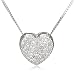 9ct White Gold 20Pt Diamond Heart Pendant 18" Chain