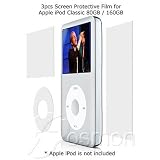 Apple Ipod Ipod Classic 80gb, 160gb Premium Reusable LCD Screen Protector with Lint Cleaning Cloth By Ikross ( 3 Packs )