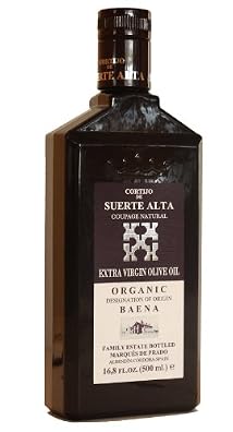 Cortijo de Suerte Alta Coupage Natural- Award Winning, NOP Organic Certified, Cold Pressed EVOO Extra Virgin Olive Oil, 2012-2013 Harvest, 17-Ounce Glass Bottle