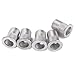 BQLZR 8mm Zinc Plated Iron Flat Head Rivet Nut M8 Silver for Railway Pack of 25