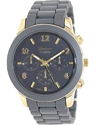 Geneva Platinum Womens 9245.GREY.GOLD Grey Plastic Analog Quartz Watch with Grey Dial