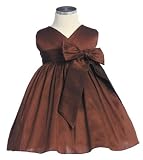 New Criss Cross Bow Dress (Red, Brown or Black) 6M to 24M