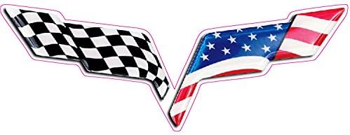 Corvette C6 American Flag Emblem Decal - with free shipping in the United States