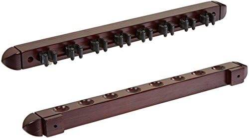 HJ Scott CR1125 8-Cue Wall Mount Billiard Cue Rack with Cue Clips