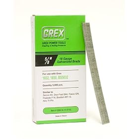 GREX GBN18-15 18 Gauge 5 8-Inch Length Galvanized Brad Nails (5,000 per box) by Grex Power Tools