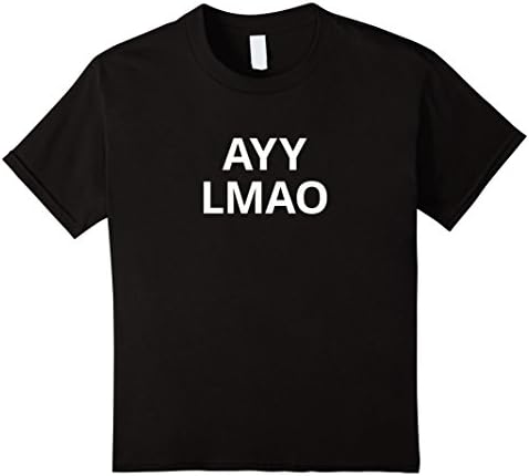 Kids Funny Bold "ayy lmao" Alien Meme T-shirt for Men and Boys 12 Black