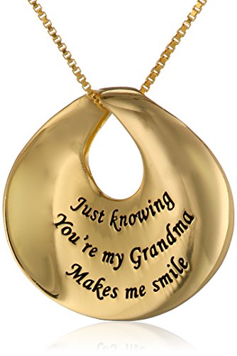 Sterling Silver "Grandma" Circle Pendant Necklace, 18"