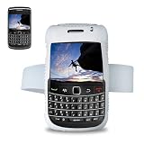New Fashionable Perfect Fit Soft Silicon Gel Protector Skin Cover (Faceplate/Snap On) Rubber Cell Phone Case with Sports Armband for RIM Blackberry Bold 9700 / Onyx 9020 AT&T,T-Mobile - Clear