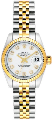 [ロレックス] ROLEX 腕時計 デイトジャスト 179173G ホワイト 10Pダイヤ レディース [並行輸入品]