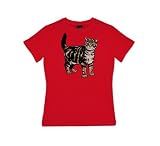 Scottish Fold- Image - Womens Fit T-Shirt, Deep Red, Medium
