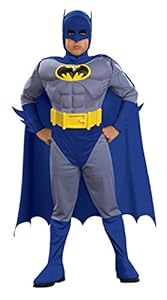 Boys Batman Brave Muscle Kids Child Fancy Dress Party Halloween Costume, M (8-10)