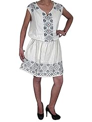 Sexy V-neck Vintage General Print Rayon Summer Elasticized   Waistline  Dress