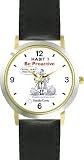 Habit 1 - Proactive Man (English Text) - DELUXE TWO-TONE WATCH from THE 7 HABITS - WATCH COLLECTION BY WATCHBUDDY&reg; - Arabic Numbers - Black Leather Strap-Size-Large ( Men's Size or Jumbo Women's Size )