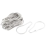 uxcell浴室のシャワーカーテンリング　フック　シルバートーン　金属