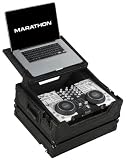 Marathon Flight Road Case MA-4MXLTBLK Black Series - Case To Hold 1 X Hercules 4MX Digital Music Controller with Laptop Shelf