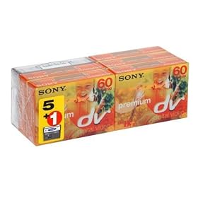 Sony 5 Pack 60 min DVM Premium with Free Head Cleaner