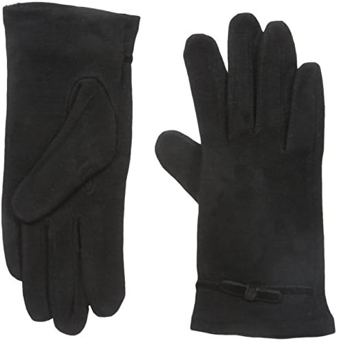 Gloves International Women's Wool Blend Gloves with Bow, Black, Large/X-Large