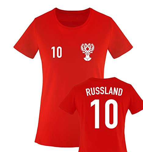 EM 2016 – TRIKOT – EM 2016 – RUSSLAND – 10 – Damen T-Shirt – Rot / Weiss Gr. S