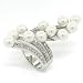 Flamboyant Pearl Spray Cocktail Ring w/White CZs