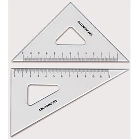 【クリックでお店のこの商品のページへ】面取・目盛付三角定規＿規格(180mm)＿厚さ(3mm)：【製図用品】：210-0124