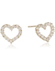 10k Yellow Gold Heart Stud Earrings
