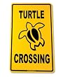 Turtle Crossing Aluminum Sign in Yellow