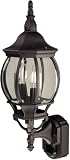 Heath Zenith SL-4197-BK Oversize Motion-Activated Eight-Sided Lantern, Black with Curved Glass