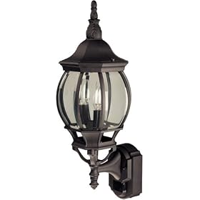 Click here to buy Heath Zenith SL-4197-BK Oversize Motion-Activated Eight-Sided Lantern, Black with Curved... by Heath/Zenith.