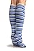 LissKiss Blue & Dark Blue Stripes & Printed Smiles Knee High Toe Socks - Toe Socks