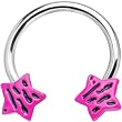 Pink Zebra Star Horseshoe Circular Barbell