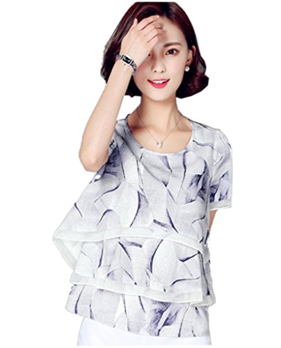 【PALERO・パレロ】 選べる4色 Tシャツ カットソー 重ね シャツ トップス レディース スタイル シルエット レディーズ きれいめ 2重 半袖 薄手 体系カバー ラウンドネック 春 夏 サマー