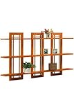 Craftsman Open Panel Triple Three shelf, TRIPLE 3-SHELF, DARK OAK