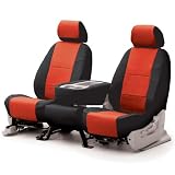 COVERKING CSCQ17RN7007 CUSTOM SEAT COVER (1 ROW) PREMIUM LEATHERETTE RED BLACK SIDES... by Coverking