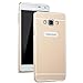 For Samsung Galaxy J7 Case, Moonmini® For Samsung Galaxy J7 Metal Bumper Frame Case + Hard PC Back Cover Protector (Golden)