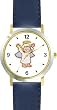 Angel Child - Cherub, Angel or Cupid Theme - WATCHBUDDY&reg; DELUXE TWO-TONE THEME WATCH - Arabic Numbers - Blue Leather Strap-Size-Large ( Men's Size or Jumbo Women's Size )