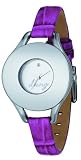 DKNY LADIES ROUND SILVER DIAL WATCH WITH LOGO AND PINK CROCO EFFECT STRAP