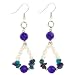 EXP Handmade Purple Amethyst, Blue Turquoise & White Freshwater Pearl Dangle Earrings