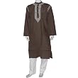 Mens Casual Clothing Embroidered Kurta Pajama Long Sleeve Cotton Size L Chest :42 (gkp579)