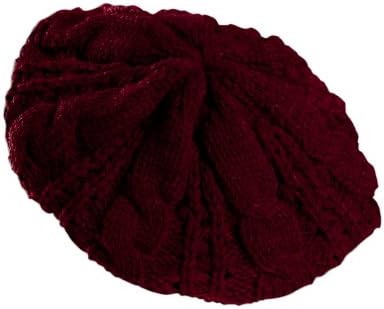 Gabriella Accessories Crochet Knit Beret, Berry, One Size