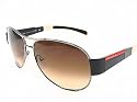 Prada SPS 51H SPS51H Brown Gradient Lens 5AV-6S1 Shiny Gunmetal Frame Sunglasses - Size: 59-14-135